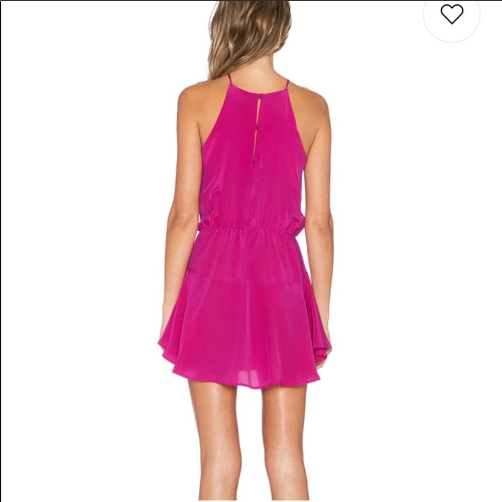 Karina Grimaldi fuchsia halter neck mini dress